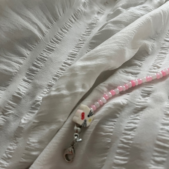 white casual bag with handmade charm - Picture 6 of 7